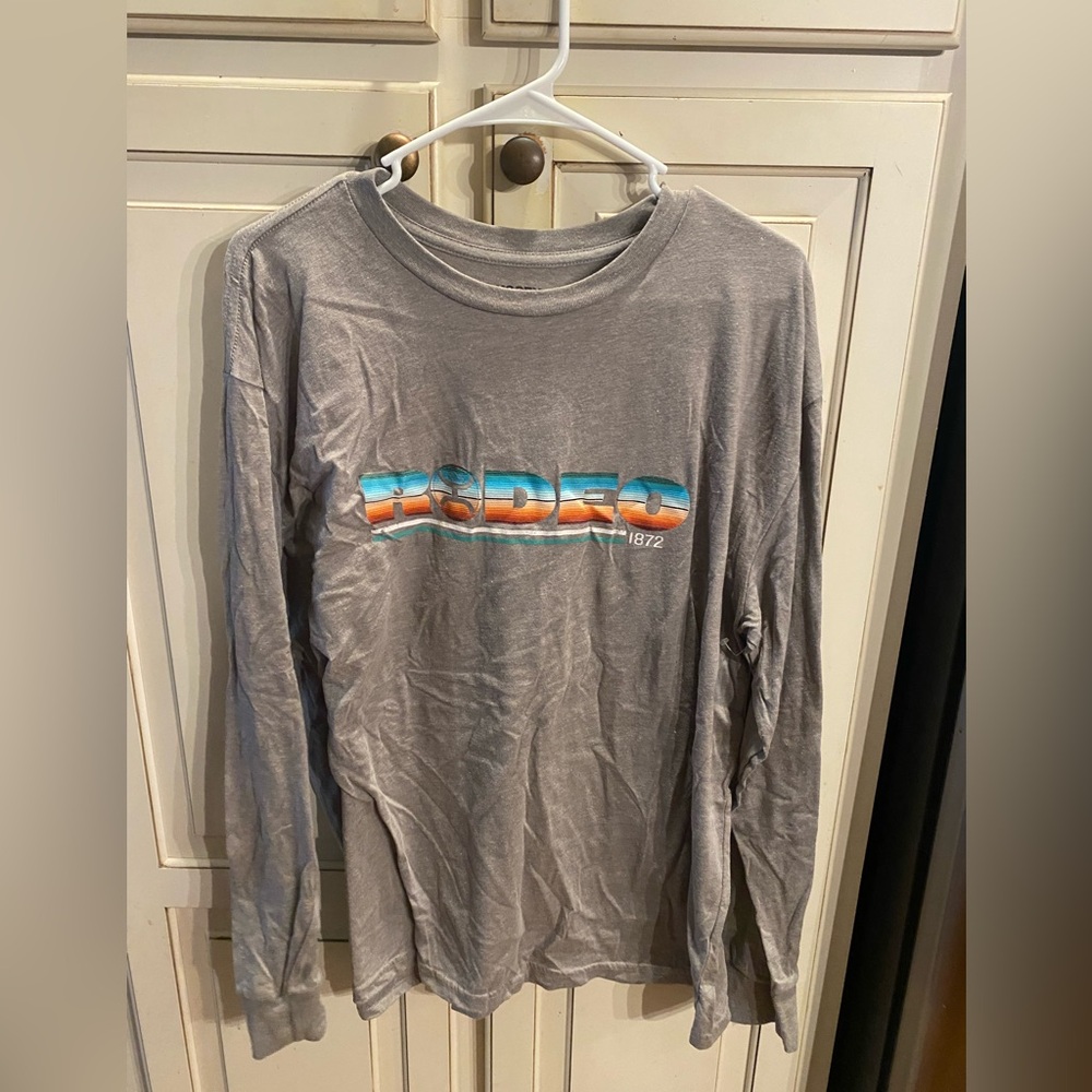 Gray Long Sleeve Hooey Shirt with Colorful NWOT Logo